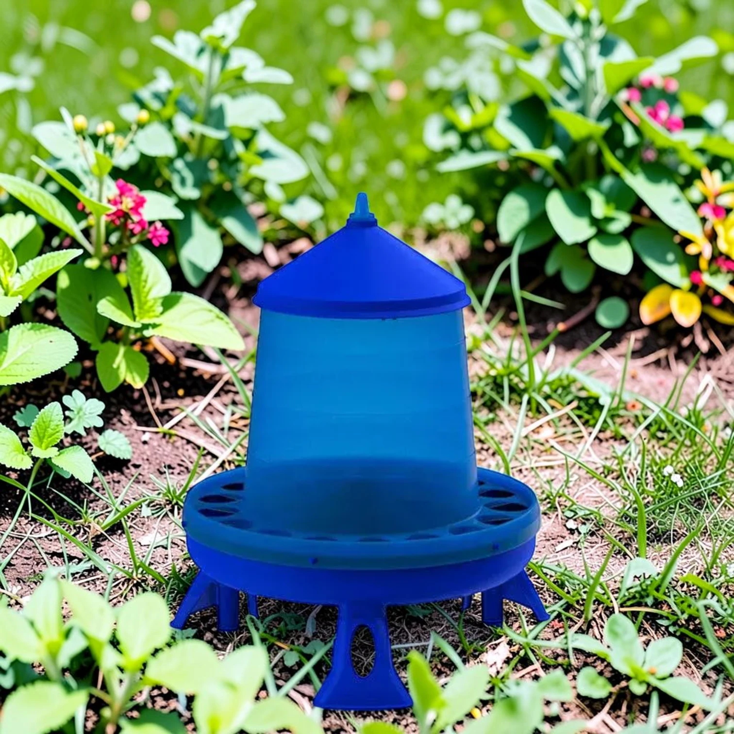autofeedbird Poultry Feeder 8KG with Legs Blue Plastic